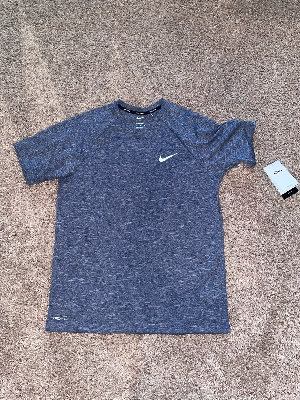 Nike Men's Heather Blue Dri-FIT Short Sleeve Training Shirt size medium